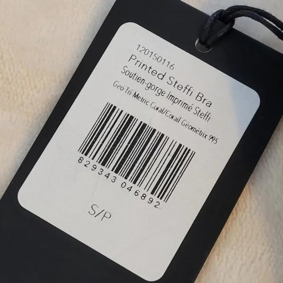 Karma Printed Steffi Bra - Geo Tri-Metric Coral - Size Small - Picture 5 of 7